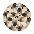 thumbnail image 1 of Designart 'Geometrical Abstract Retro Pattern IV' Mid-Century Modern Wood Wall Clock, 1 of 5