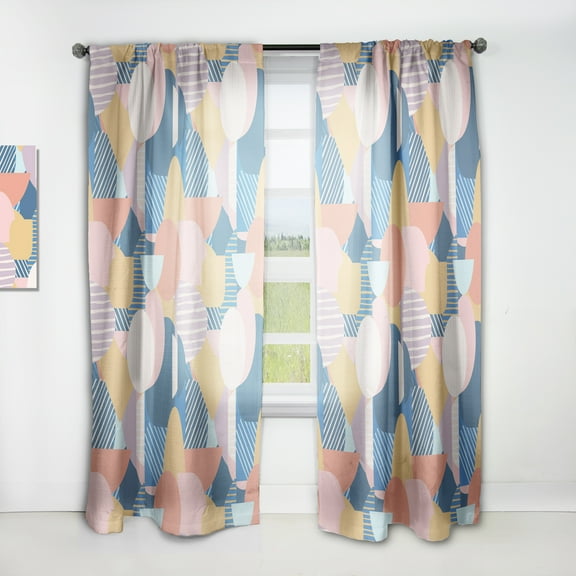 Designart 'Geometrical Modern Shapes Pattern' Mid-Century Modern Curtain Panel