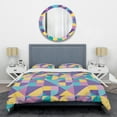 thumbnail image 1 of Designart 'Geometrical Pastel Abstract I' Mid-Century Modern Duvet Cover Set, 1 of 1