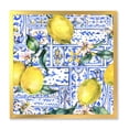 thumbnail image 1 of Designart 'Geometrical Pattern of Lemon Ornament On Blue I' Tropical Framed Art Print, 1 of 4