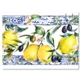 thumbnail image 1 of Designart ' Geometrical Pattern of Lemon Ornament On Blue II ' Tropical Canvas Wall Art Print, 1 of 4