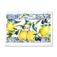thumbnail image 1 of Designart 'Geometrical Pattern of Lemon Ornament On Blue II' Tropical Framed Art Print, 1 of 4