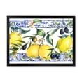 thumbnail image 1 of Designart 'Geometrical Pattern of Lemon Ornament On Blue II' Tropical Framed Art Print, 1 of 4