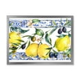 thumbnail image 1 of Designart 'Geometrical Pattern of Lemon Ornament On Blue II' Tropical Framed Art Print, 1 of 4