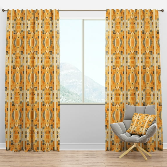 Designart 'Geometrical Retro Abstract II' Mid-Century Modern Blackout Curtain Panel