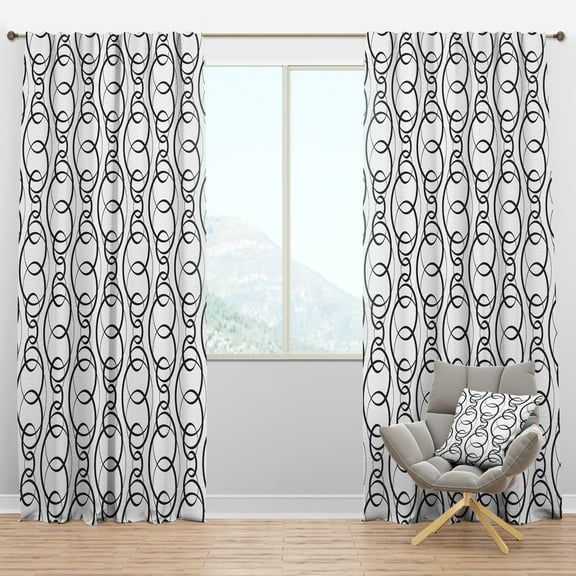 Designart 'Geometrical Retro Abstract Minimal Pattern VI' Mid-Century Modern Blackout Curtain Panel