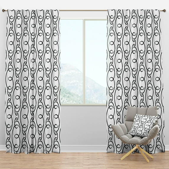 Designart 'Geometrical Retro Abstract Minimal Pattern VI' Mid-Century Modern Blackout Curtain Panel