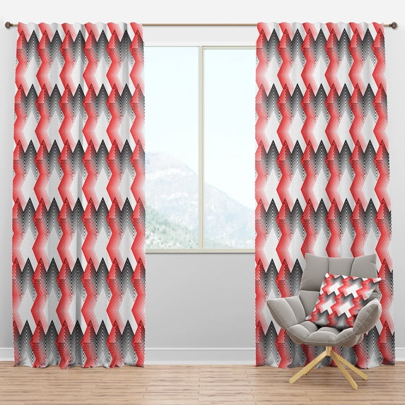 Designart 'Geometrical Retro Abstract Minimal Pattern VIII' Mid-Century Modern Blackout Curtain Panel