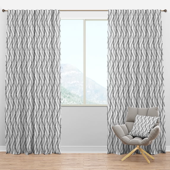 Designart 'Geometrical Retro Abstract Minimal Pattern X' Mid-Century Modern Blackout Curtain Panel