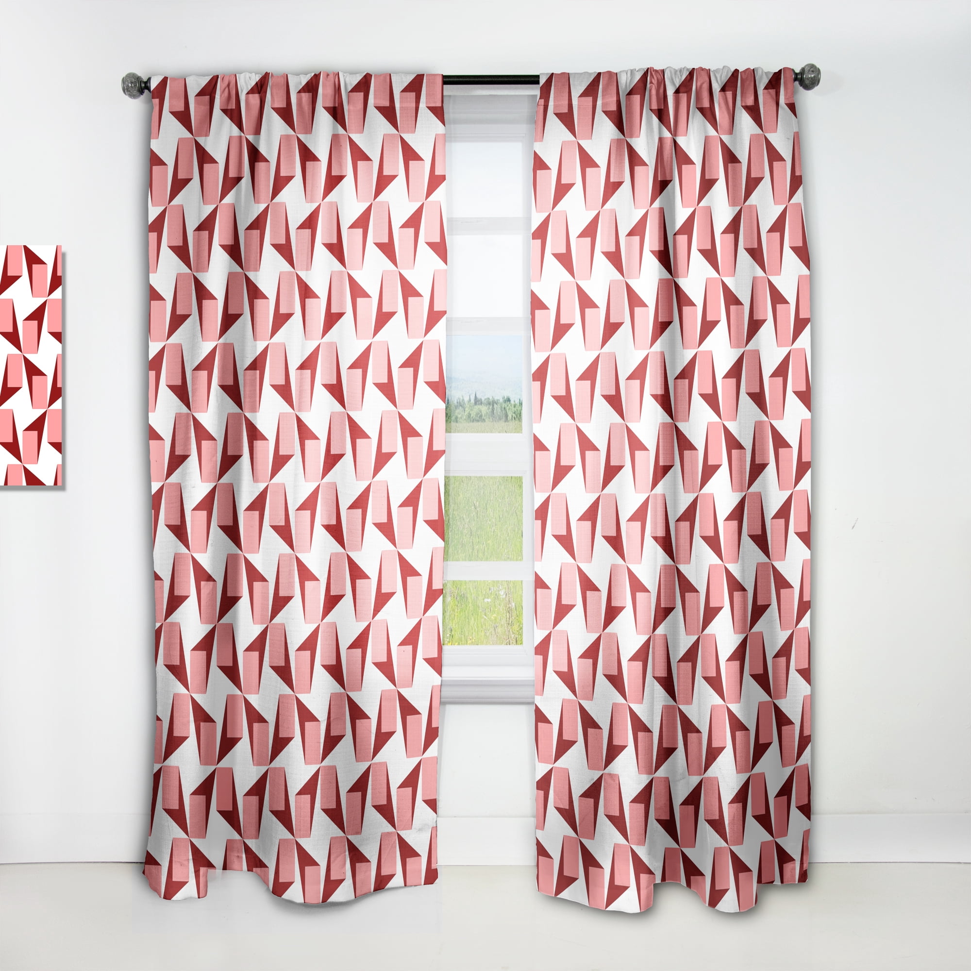Designart 'Geometrical Retro Abstract Minimal Pattern XIII' Mid-Century Modern Curtain Panel