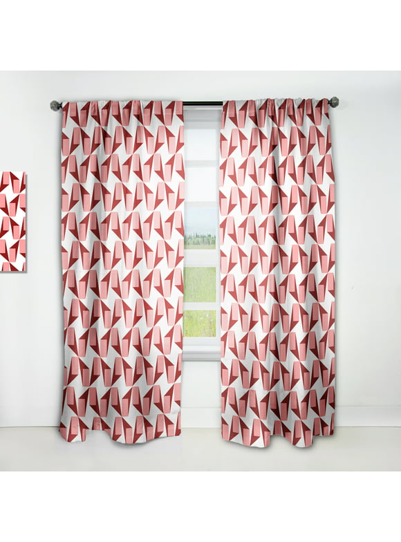 Designart 'Geometrical Retro Abstract Minimal Pattern XIII' Mid-Century Modern Curtain Panel