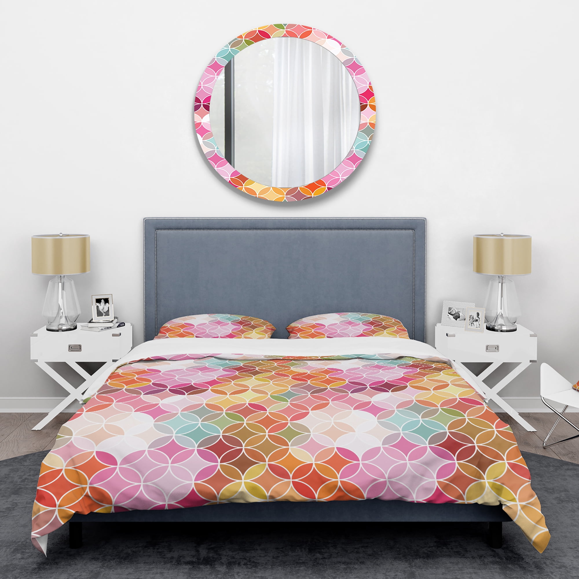 Designart 'Geometrical Retro Design II' Mid-Century Modern Duvet Cover Set