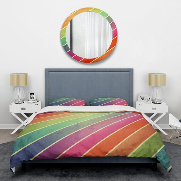 Designart 'Geometrical Retro Design IV' Mid-Century Modern Duvet Cover Set