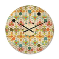 Designart 'Geometrical Retro Design IX' Mid-Century Modern Wood Wall Clock