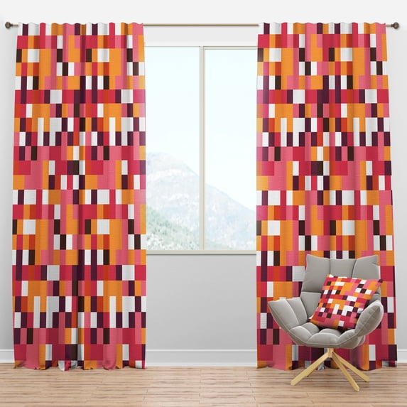 Designart 'Geometrical Retro Design VII' Mid-Century Modern Blackout Curtain Panel