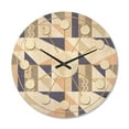 thumbnail image 1 of Designart 'Geometrical Retro Design X' Mid-Century Modern Wood Wall Clock, 1 of 5