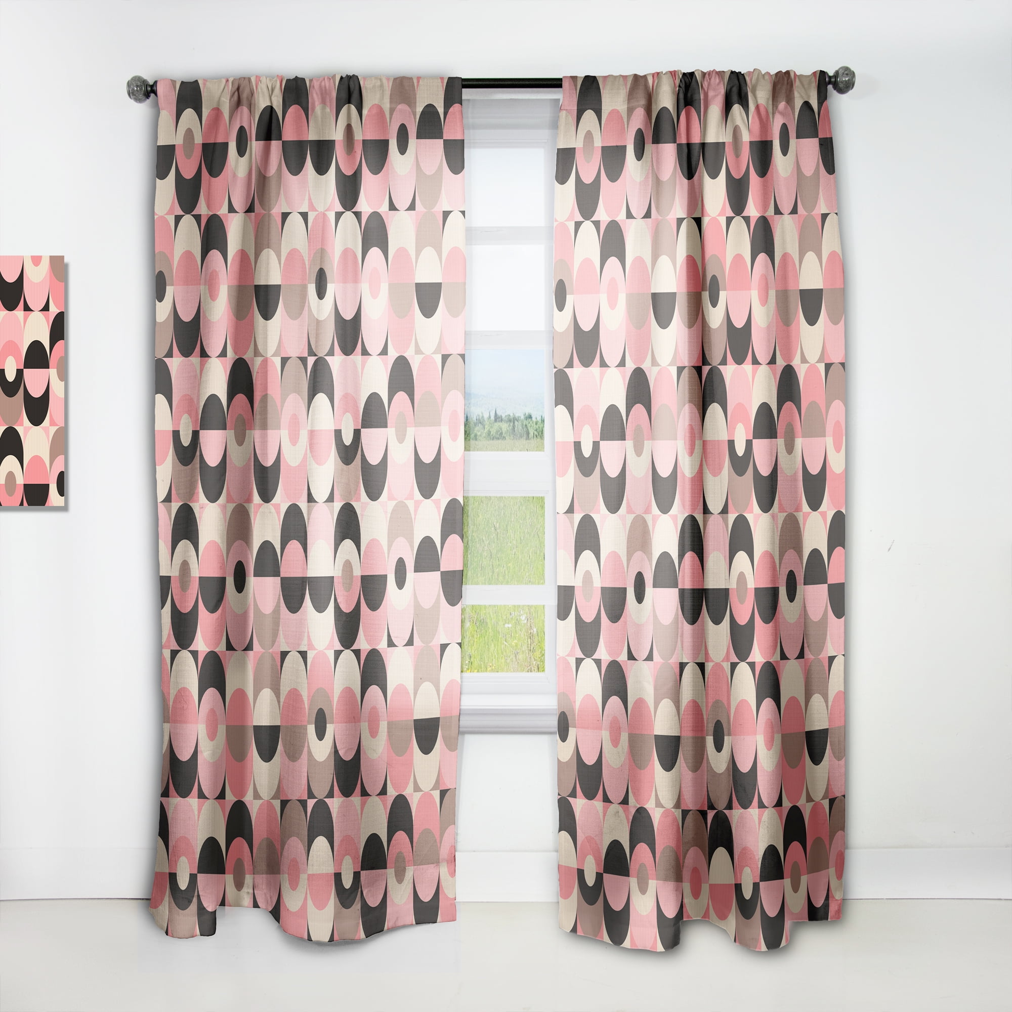 Designart 'Geometrical Retro Design XI' Mid-Century Modern Curtain Panel