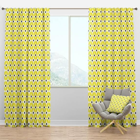 Designart 'Geometrical Retro Design XII' Mid-Century Modern Blackout Curtain Panel