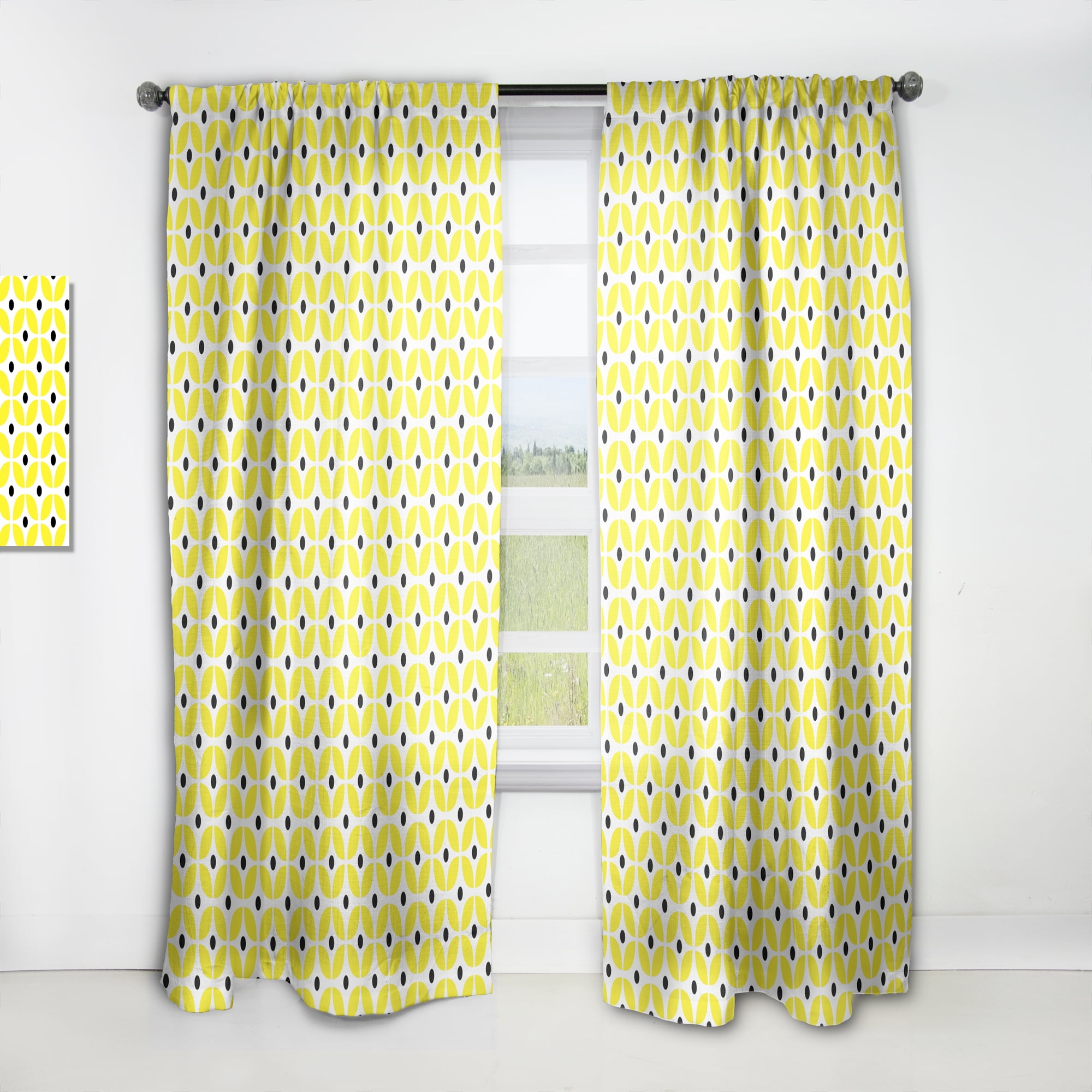 Designart 'Geometrical Retro Design XII' Mid-Century Modern Curtain Panel