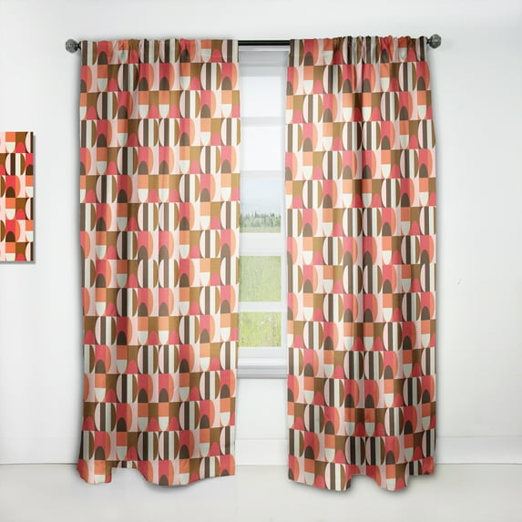 Designart 'Geometrical Retro Design XIII' Mid-Century Modern Curtain Panel
