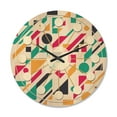 thumbnail image 1 of Designart 'Geometrical Retro Design XIV' Mid-Century Modern Wood Wall Clock, 1 of 5