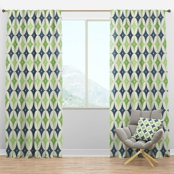 Designart 'Geometrical Retro Design XVI' Mid-Century Modern Blackout Curtain Panel