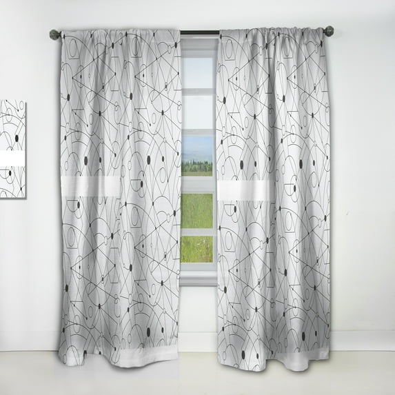 Designart 'Geometrical Retro Grid III' Mid-Century Modern Curtain Panel