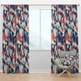 thumbnail image 1 of Designart 'Geometrical Retro Grid IV' Mid-Century Modern Blackout Curtain Panel, 1 of 4