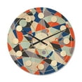 thumbnail image 1 of Designart 'Geometrical Retro Grid IV' Mid-Century Modern Wood Wall Clock, 1 of 5