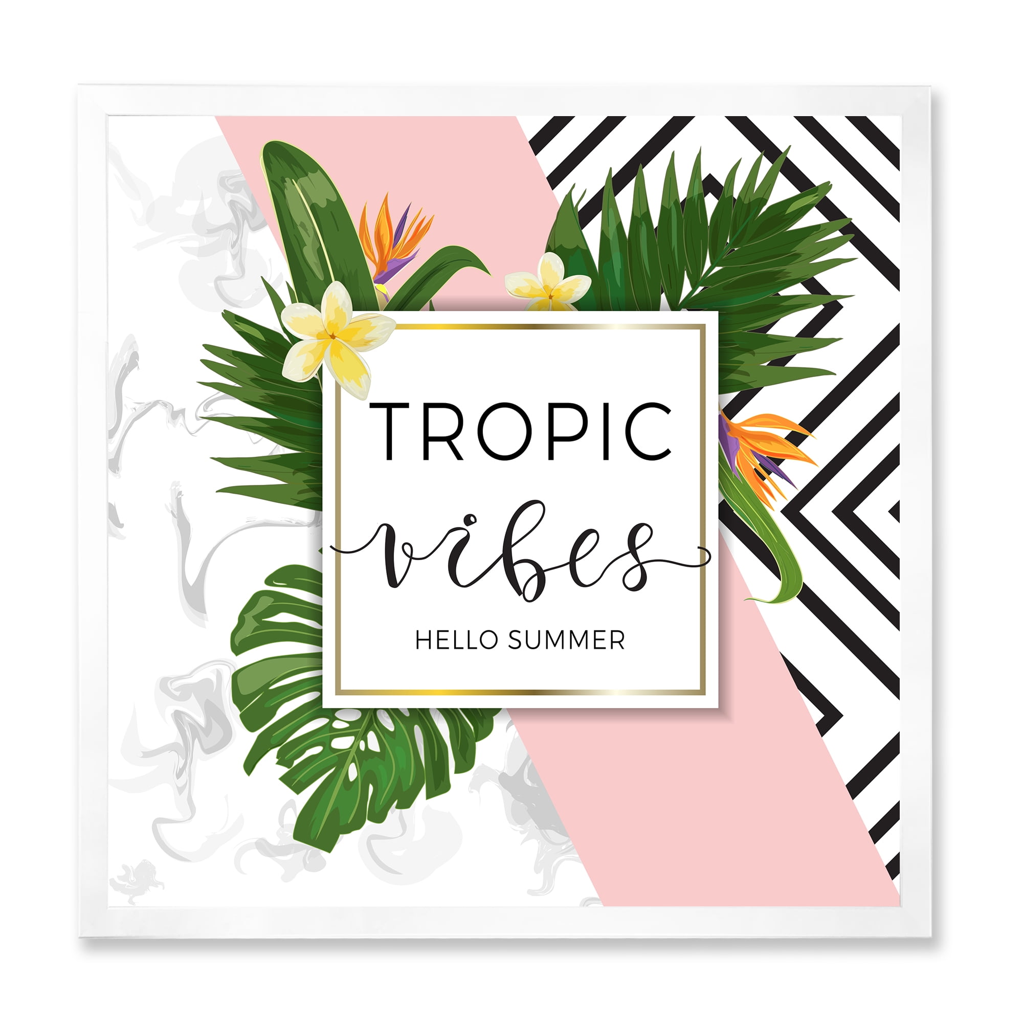 Designart 'Geometrics Tropic VIbes On Triangular' Nautical & Coastal Framed Art Print