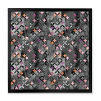 Designart 'Geometry Pink Stars With Intersecting Circles' Modern Framed Art Print