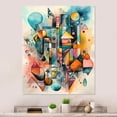 thumbnail image 1 of Designart "Geometry in Balance Blue and Orange II" Modern Geometric Metal Wall Art Prints, 1 of 5