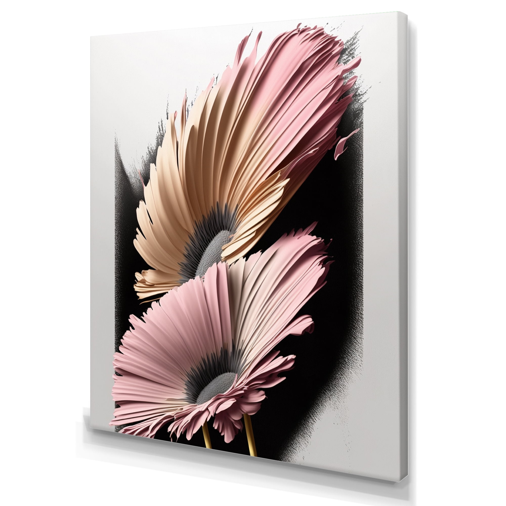Designart Gerbera Hyperrealistic Flowers II Canvas Wall Art