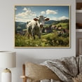 thumbnail image 1 of Designart "Germany Landmarks Cow In painting II" Animals Floater Framed Wall Art Living Room, 1 of 7