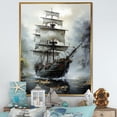 thumbnail image 1 of Designart "Ghostly Pirate Ship In Stormy Seas I" Pirate Floater Framed Canvas Prints, 1 of 1