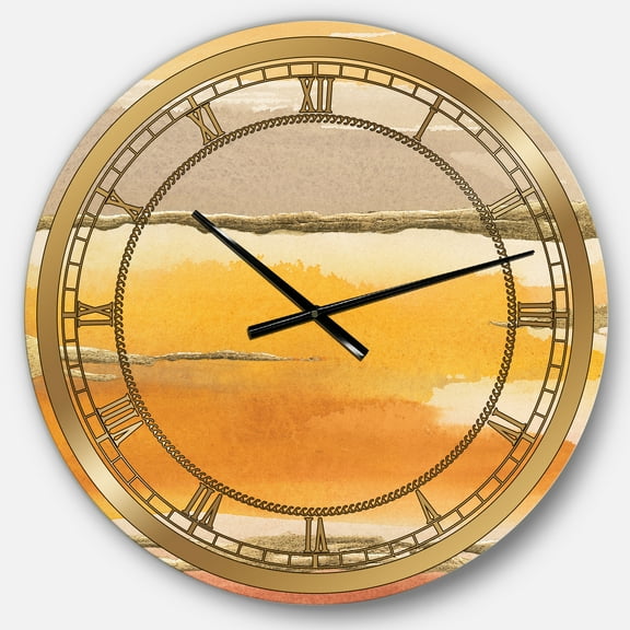 Designart 'Gilded Amber II' Glam wall clock