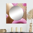 thumbnail image 1 of Designart "Gilded Chaos Patterns In Gold And Blush" Modern Geometric Square Mirror Wall Decor Modern - Large Gold Square Bathroom Mirror - Square Printed Wall Mirror Art, 1 of 1
