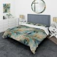 thumbnail image 1 of Designart "Gilded Frozen Dreamscape" Gold Marble Bedding Covert Set - Glam Bed Set With 2 Shams, 1 of 5