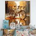 thumbnail image 1 of Designart "Gilded Gears Bike I" Bicycle Floater Framed Wall Art Living Room, 1 of 5