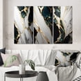 thumbnail image 1 of Designart "Gilded Green and Gold Geode Marble I" abstract marble Wall Art Set Of 3 - Modern Green Gallery Set For Office Decor, 1 of 6