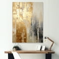 thumbnail image 1 of Designart "Gilded Lattice Urban Skyline I" Skyscrapers Canvas Wall Art, 1 of 7