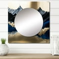 thumbnail image 1 of Designart "Gilded Mountains by the River" Landscape Mountains River Square Mirror Wall Decor Traditional - Large Gold Square Bathroom Mirror - Square Printed Wall Mirror Art, 1 of 5