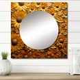 thumbnail image 1 of Designart "Gilded Radiant Blossoming Sunflower" Sunflower Square Mirror Wall Decor Traditional - Large Gold Square Bathroom Mirror - Square Printed Wall Mirror Art, 1 of 5