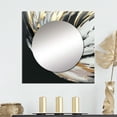 thumbnail image 1 of Designart "Gilded River Wilderness Abstract Gold And Black I" Abstract Painting Square Mirror For Wall Decor - Large Gold Square Mirror Printed Wall Decor - Modern Square Living Room Mirror, 1 of 5