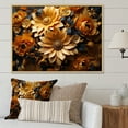 thumbnail image 1 of Designart "Gilded Sunflower Elegance" Sunflowers Floater Framed Wall Decor, 1 of 5