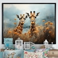 thumbnail image 1 of Designart "Giraffe In A Cute Flower Field I" Animals Giraffe Floater Framed Wall Decor, 1 of 5