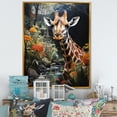 thumbnail image 1 of Designart "Giraffe Pastoral Giraffe Elegant painting I" Animals Floater Framed Wall Art Living Room, 1 of 7