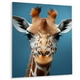 thumbnail image 1 of Designart "Giraffe Portrait Blue II" Animals Metal Art Print, 1 of 1
