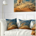 thumbnail image 1 of Designart Giraffe on Sand Dune - Animal Throw Pillow - 16x16, 1 of 5