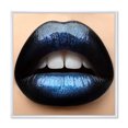 thumbnail image 1 of Designart 'Girl Lips With Black and Blue Lipstick' Modern Framed Canvas Wall Art Print, 1 of 5